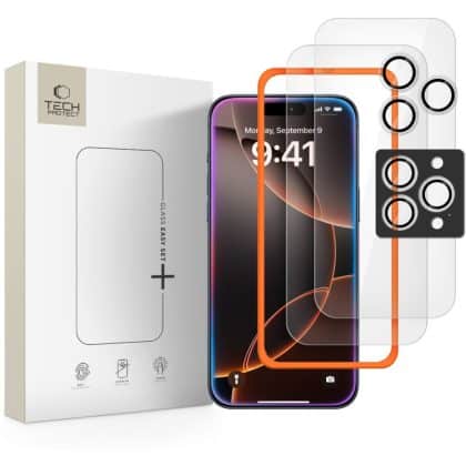 Tech-Protect Easy Set+ 3-Pack iPhone 16 Pro Max / 17 Pro Max Clear
