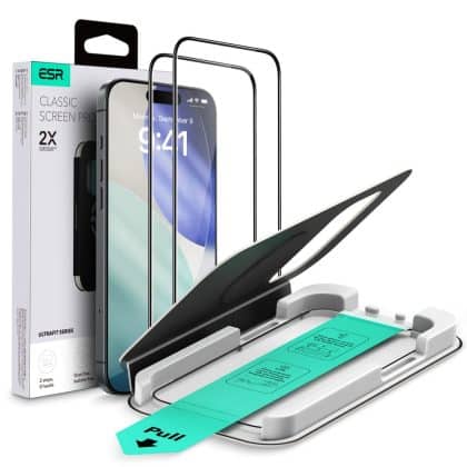 ESR Ultrafit Tempered Glass 2-Pack iPhone 17 Pro Max Clear