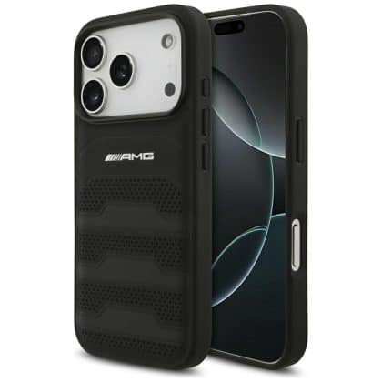 Θήκη Amg Από Δέρμα Με Ανάγλυφο Λογότυπο Για iPhone 17 Pro Μαύρη