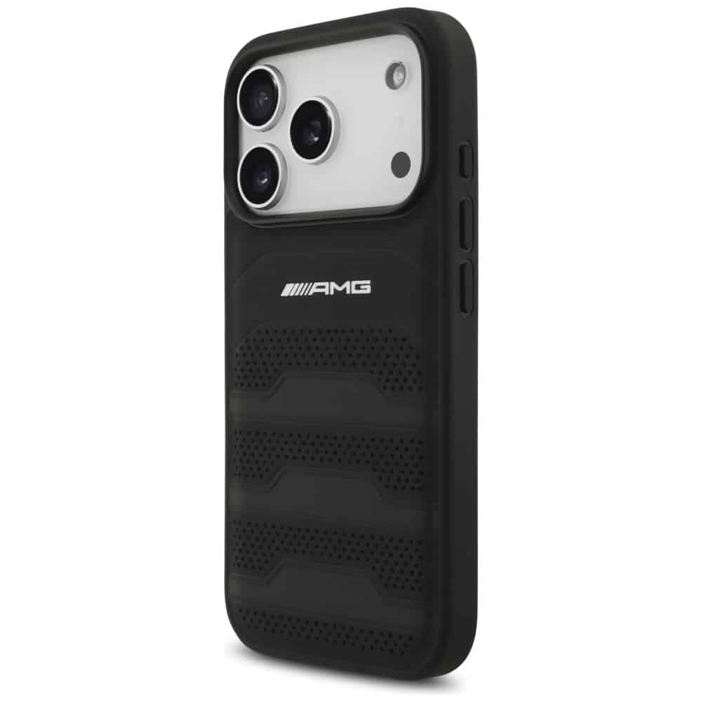 Θήκη Amg Από Δέρμα Με Ανάγλυφο Λογότυπο Για iPhone 17 Pro Μαύρη - Image 2