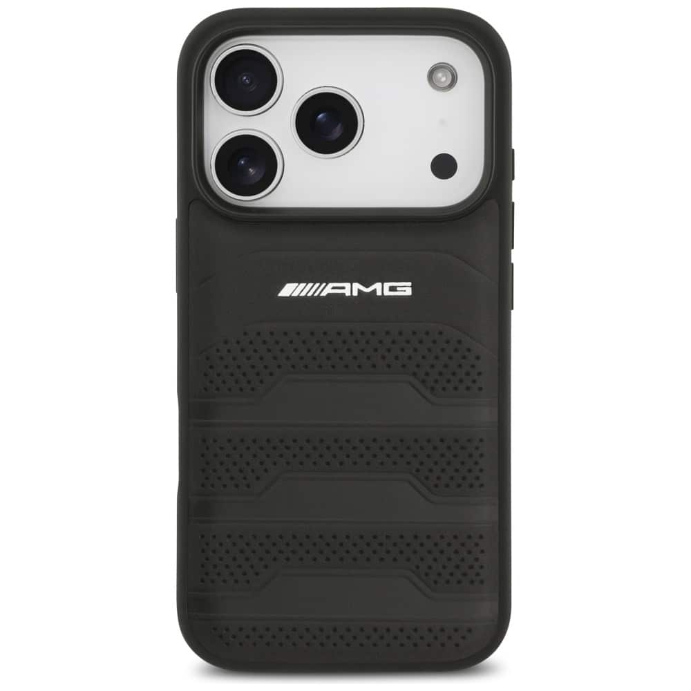 Θήκη Amg Από Δέρμα Με Ανάγλυφο Λογότυπο Για iPhone 17 Pro Μαύρη - Image 3