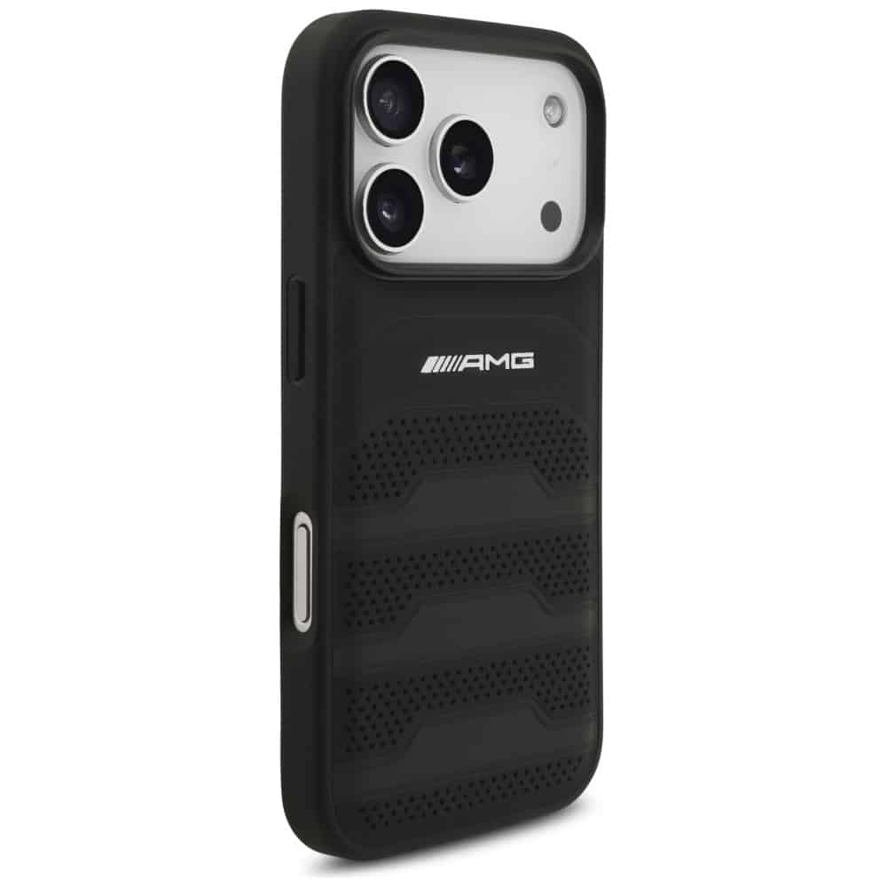 Θήκη Amg Από Δέρμα Με Ανάγλυφο Λογότυπο Για iPhone 17 Pro Μαύρη - Image 4