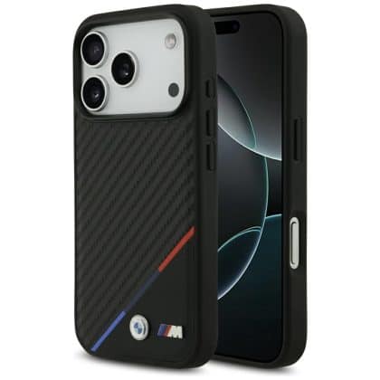 Θήκη Bmw M Carbon Tricolor Line Magsafe Για iPhone 17 Pro Μαύρη