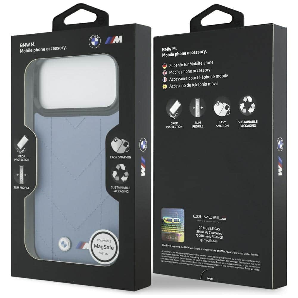 Θήκη Bmw M Quilted Logo Magsafe Για iPhone 17 Pro Max - Μπλε - Image 8