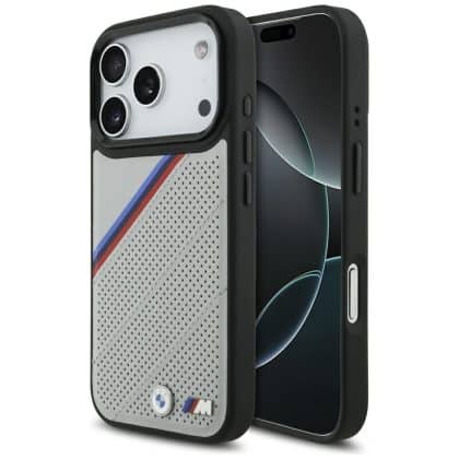 Θήκη Bmw M Tricolor Με Μεταλλικό Λογότυπο Magsafe Για iPhone 17 Pro Γκρίζα