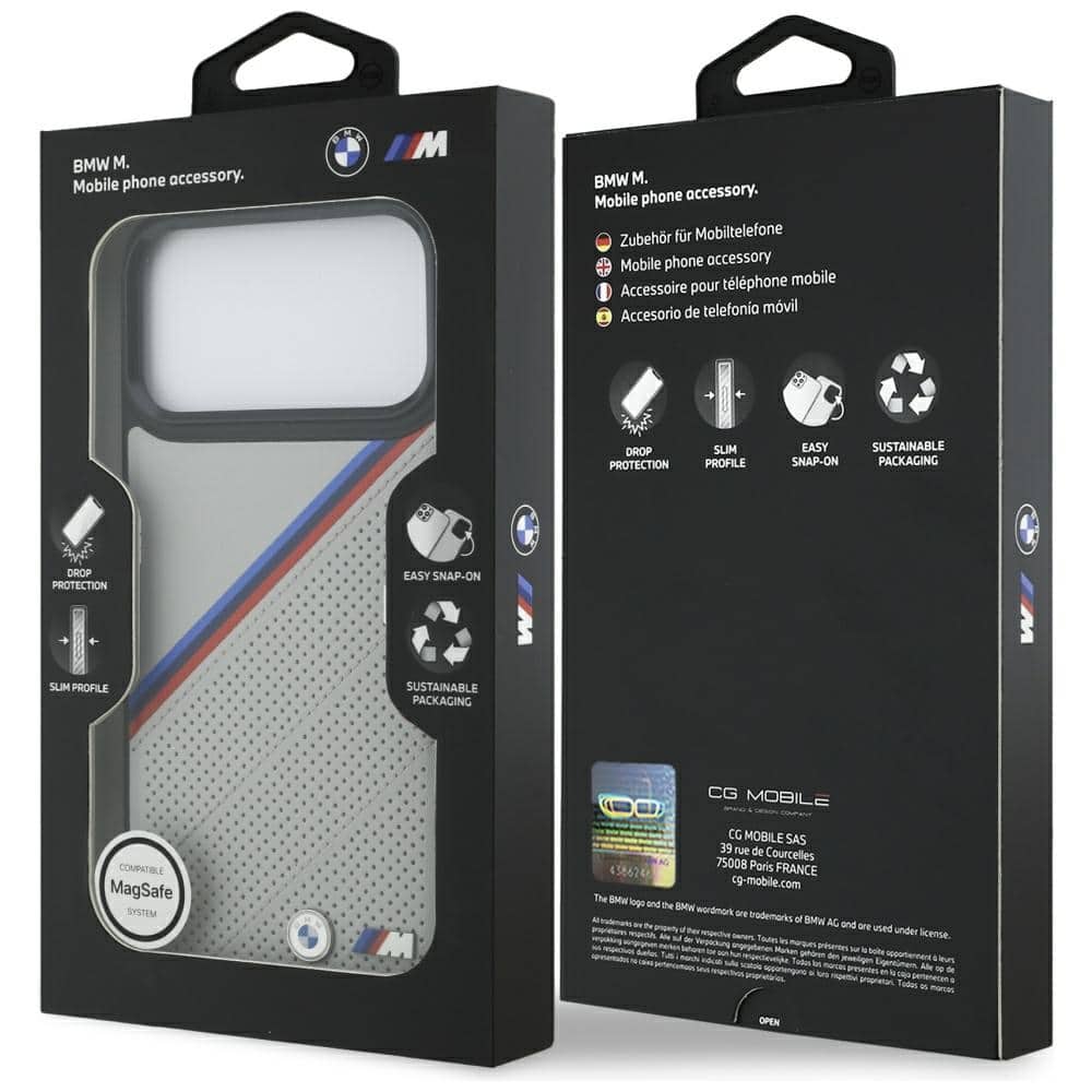 Θήκη Bmw M Tricolor Με Μεταλλικό Λογότυπο Magsafe Για iPhone 17 Pro Max - Γκρι - Image 8