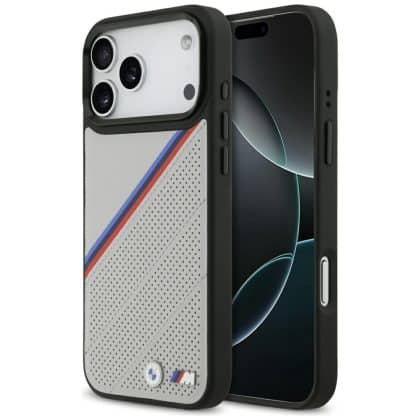 Θήκη Bmw M Tricolor Με Μεταλλικό Λογότυπο Magsafe Για iPhone 17 Pro Max - Γκρι