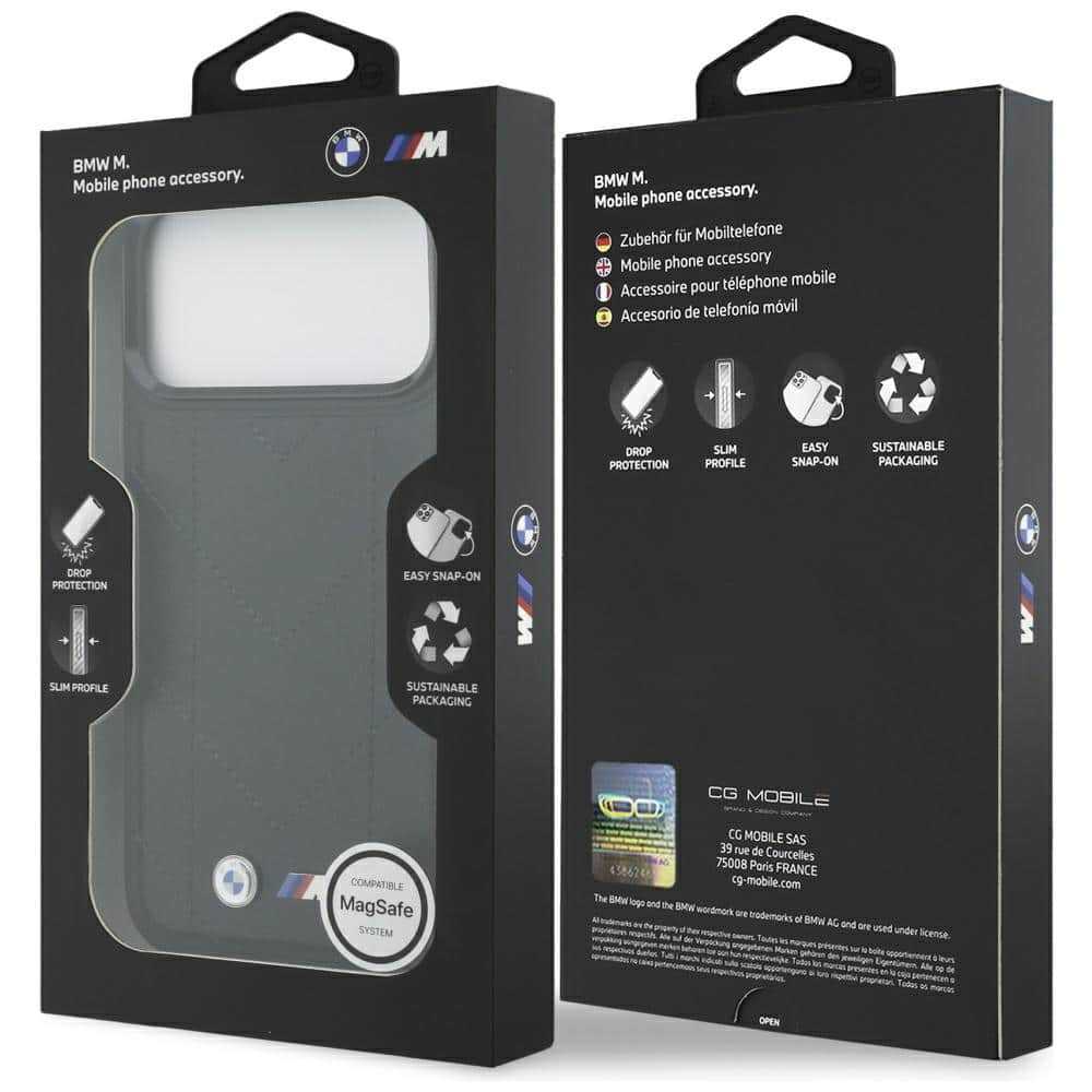 Θήκη Bmw M Quilted Logo Magsafe Για iPhone 17 Pro Max - Μαύρη - Image 8