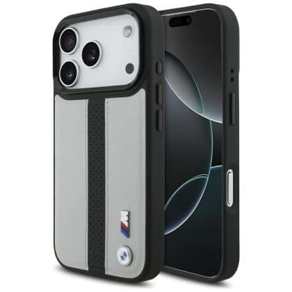 Θήκη Bmw M Perforated Stripe Logo Magsafe Για iPhone 17 Pro Γκρι