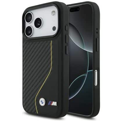 Θήκη Bmw M Carbon Line & Logo Magsafe Για iPhone 17 Pro Κίτρινη