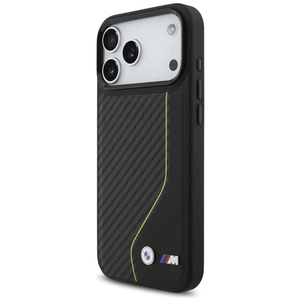 Θήκη Bmw M Carbon Line & Logo Magsafe Για iPhone 17 Pro Max Κίτρινη - Image 2