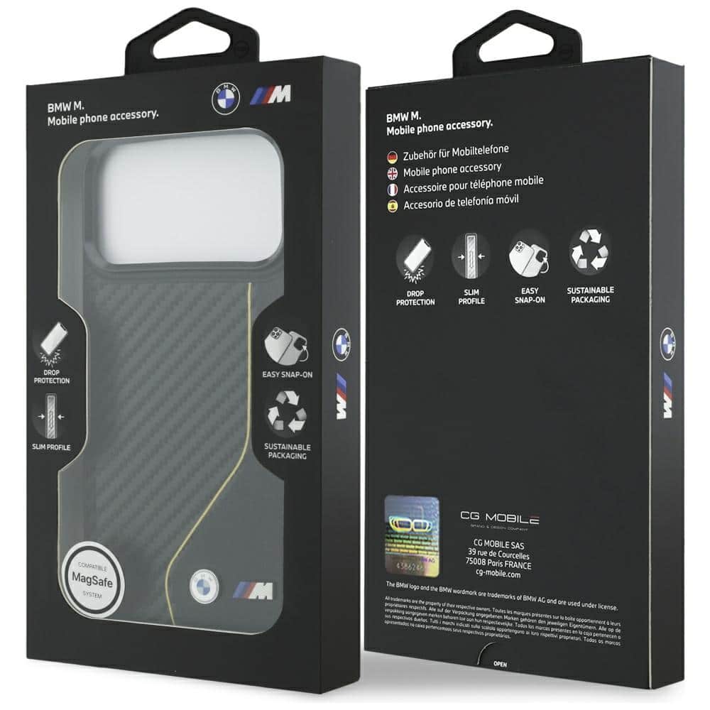 Θήκη Bmw M Carbon Line & Logo Magsafe Για iPhone 17 Pro Max Κίτρινη - Image 8