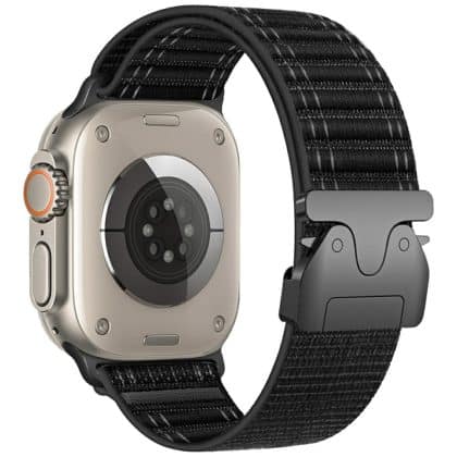 Beline Woven Nylon Diagonal Style Parachute - θήκη για Apple Watch 42mm (1st gen) / 44mm 45mm 49mm - Μαύρο