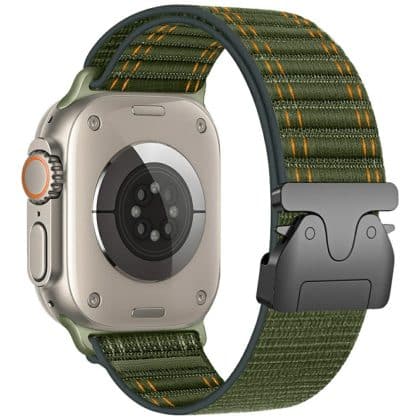 Beline Woven Nylon Diagonal Style Parachute - θήκη για Apple Watch 42mm (1st gen) / 44mm 45mm 49mm - Πράσινο