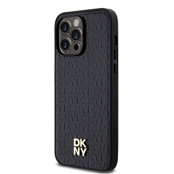 DKNY Leather Monogram Pattern Metal Logo MagSafe - θήκη για Apple iPhone 14 Pro Max - Μαύρο - Image 2