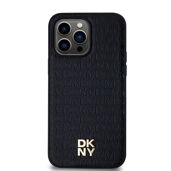 DKNY Leather Monogram Pattern Metal Logo MagSafe - θήκη για Apple iPhone 14 Pro Max - Μαύρο - Image 3