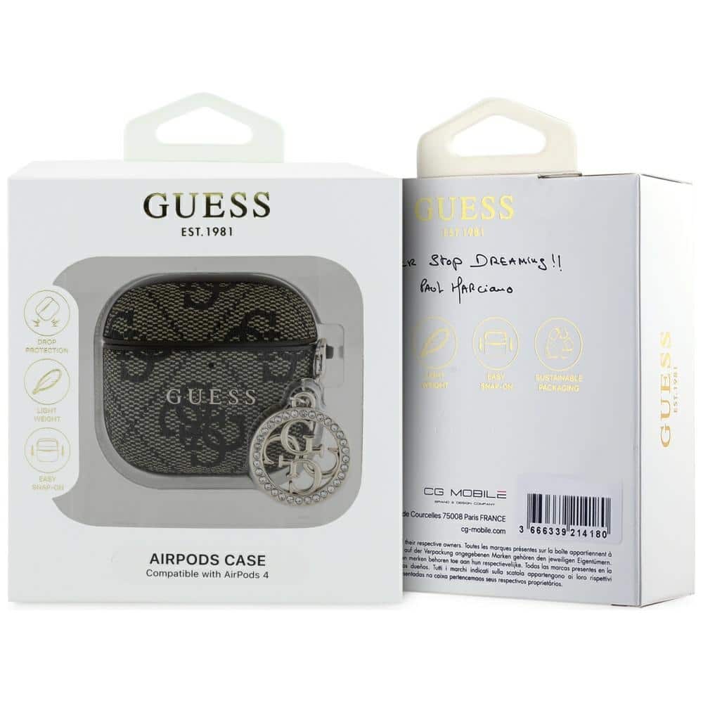 Θήκη Guess 4g Strass Charm Για Airpods 4 Καφέ - Image 3