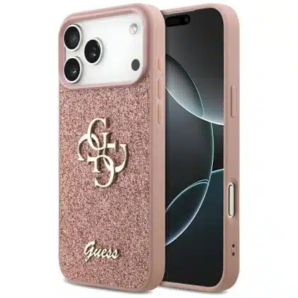 Guess Glitter Fixed Big - θήκη για Apple iPhone 17 Pro Max - Ροζ