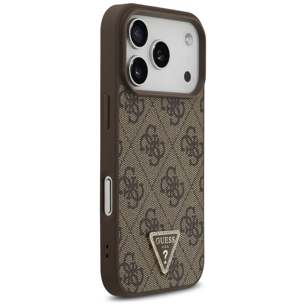 Guess Δερμάτινη Θήκη 4g Triangle Strass Magsafe Για iPhone 17 Pro Καφέ - Image 4