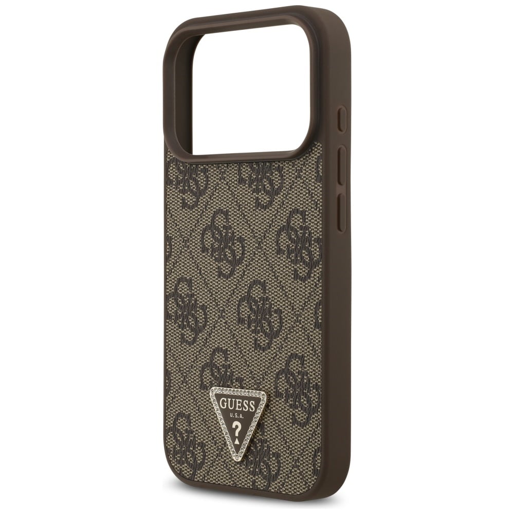 Guess Δερμάτινη Θήκη 4g Triangle Strass Magsafe Για iPhone 17 Pro Καφέ - Image 6