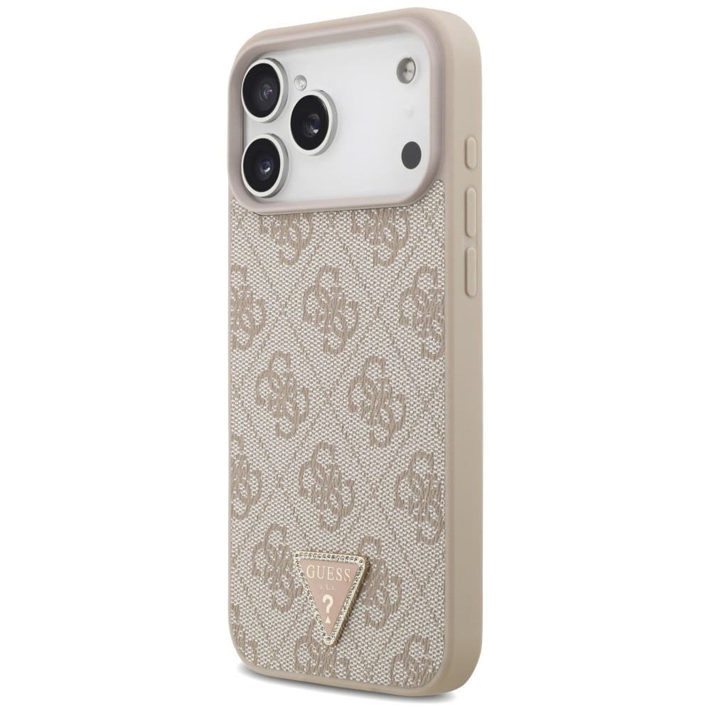 Guess Leather 4G Triangle Strass - θήκη για Apple iPhone 17 Pro Max - Ροζ - Image 2
