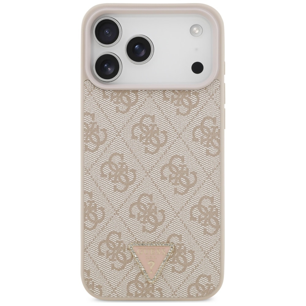 Guess Leather 4G Triangle Strass - θήκη για Apple iPhone 17 Pro Max - Ροζ - Image 3
