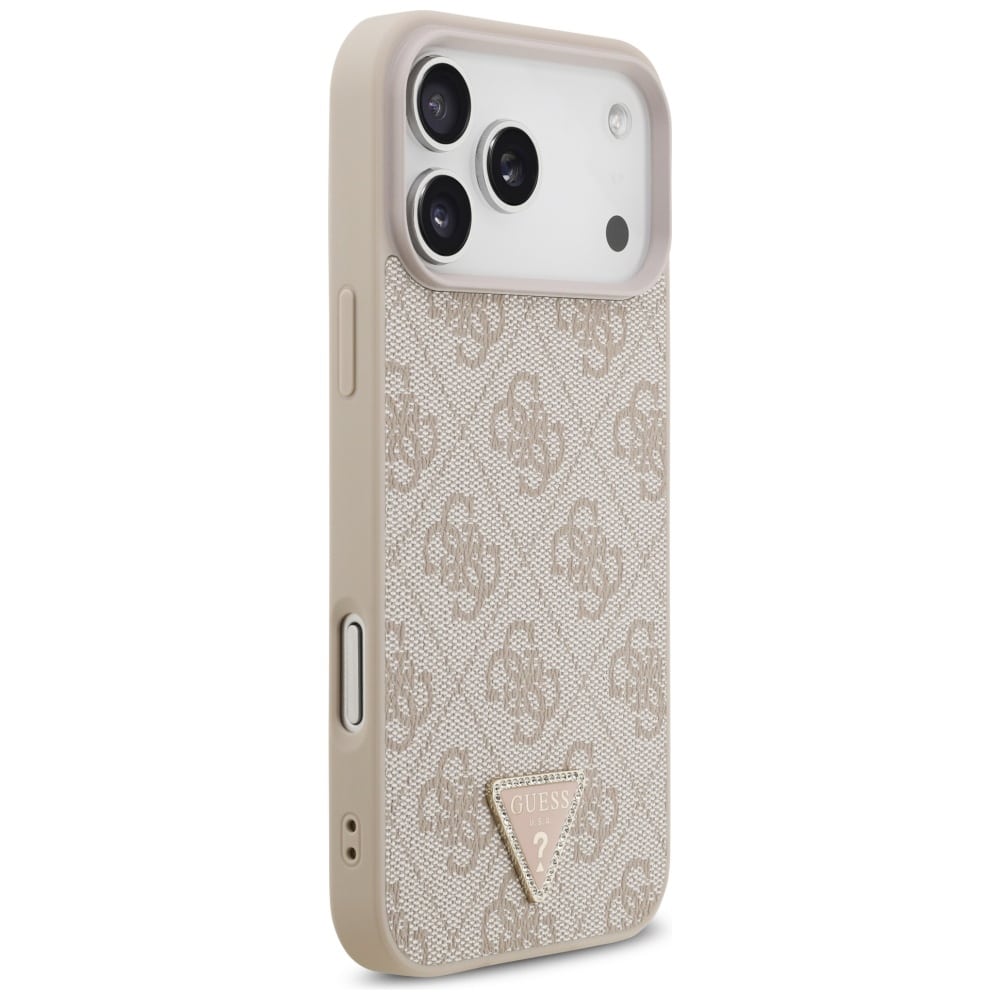 Guess Leather 4G Triangle Strass - θήκη για Apple iPhone 17 Pro Max - Ροζ - Image 4