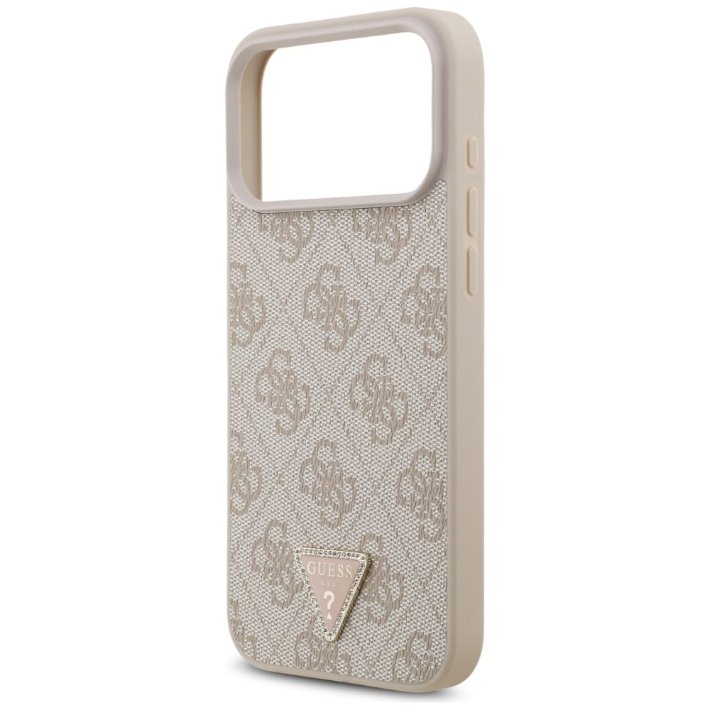 Guess Leather 4G Triangle Strass - θήκη για Apple iPhone 17 Pro Max - Ροζ - Image 6