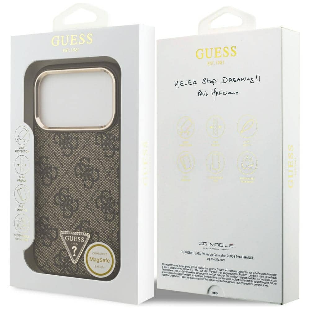 Θήκη Guess 4g Triangle Logo Magsafe Για iPhone 17 Pro Καφέ Χρυσό - Image 8