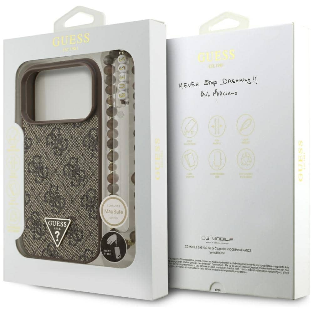 Θήκη Guess 4g Strap Triangle Logo Magsafe Για iPhone 17 Pro Καφέ - Image 8