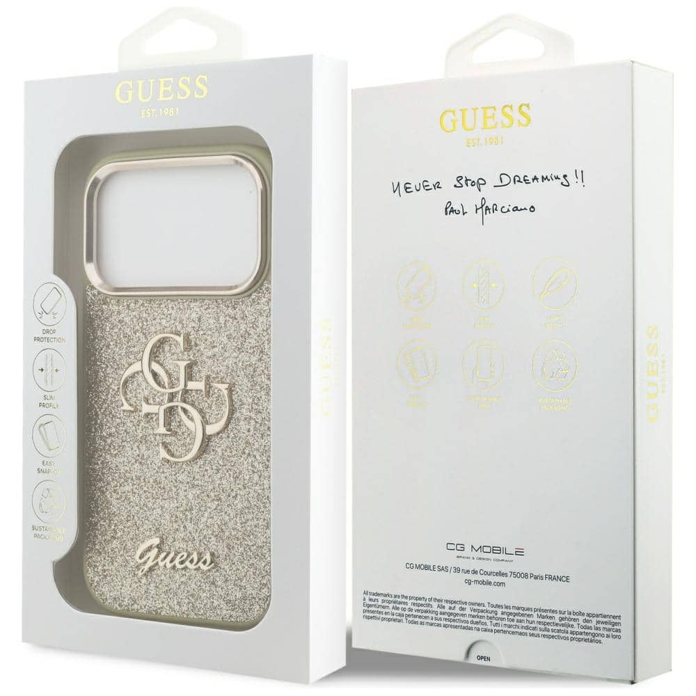 Guess Fixed Glitter Big 4G - θήκη για Apple iPhone 17 Pro - Χρυσό - Image 8