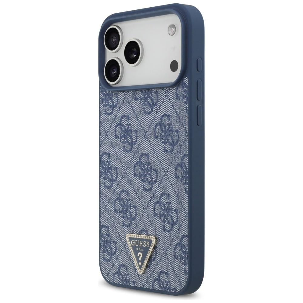 Guess Leather 4G Triangle Strass - θήκη για Apple iPhone 17 Pro Max - Μπλε - Image 2