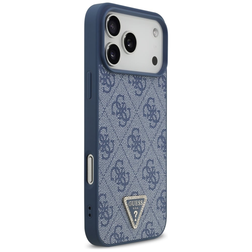 Guess Leather 4G Triangle Strass - θήκη για Apple iPhone 17 Pro Max - Μπλε - Image 4