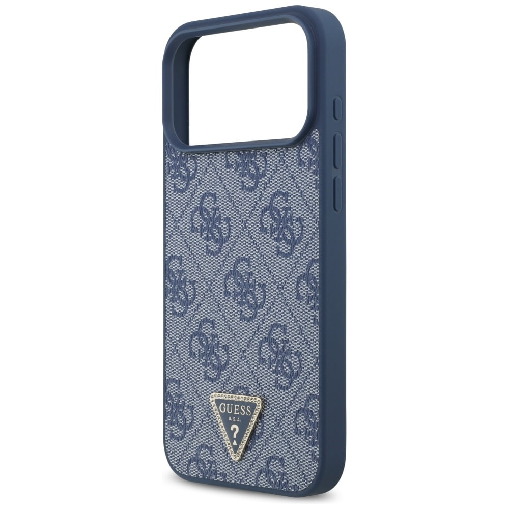 Guess Leather 4G Triangle Strass - θήκη για Apple iPhone 17 Pro Max - Μπλε - Image 6