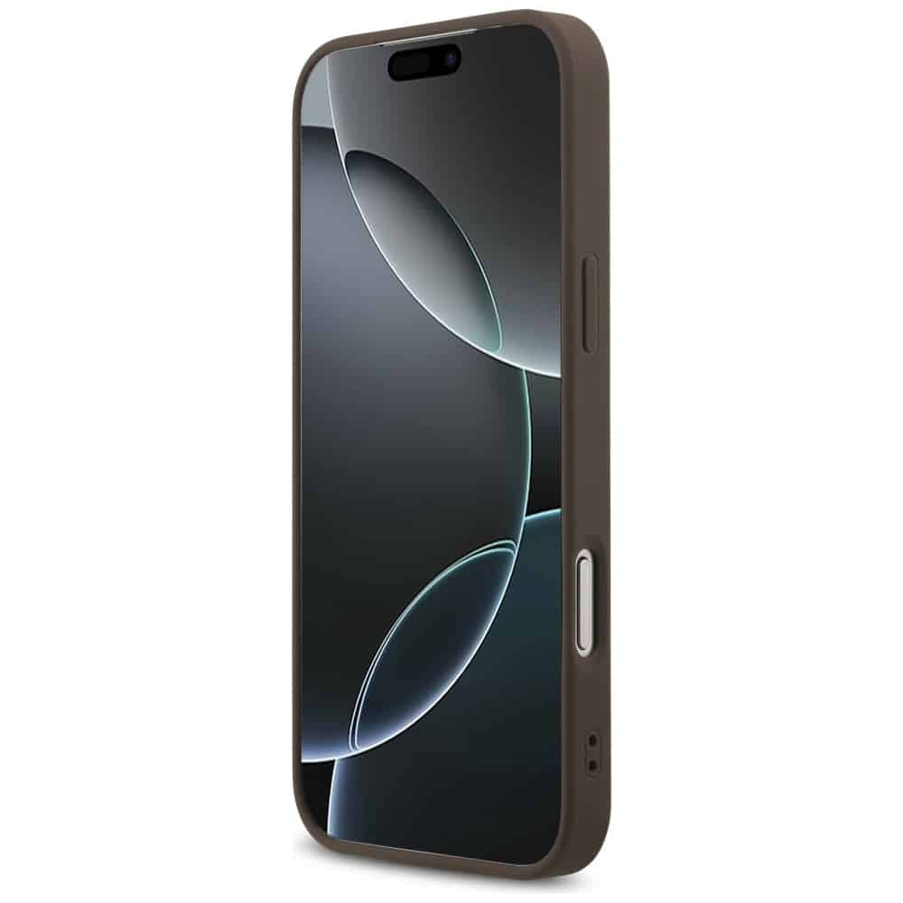 Guess Leather 4G Triangle Strass - θήκη για Apple iPhone 17 Pro Max - Καφέ - Image 5
