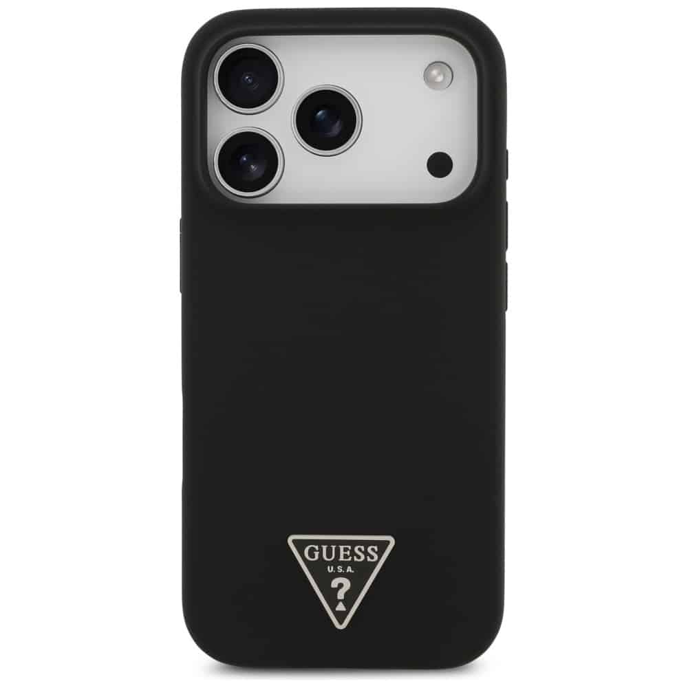 Guess Silicone Triangle Logo MagSafe - τζαμάκι για Apple iPhone 17 Pro - Μαύρο - Image 3