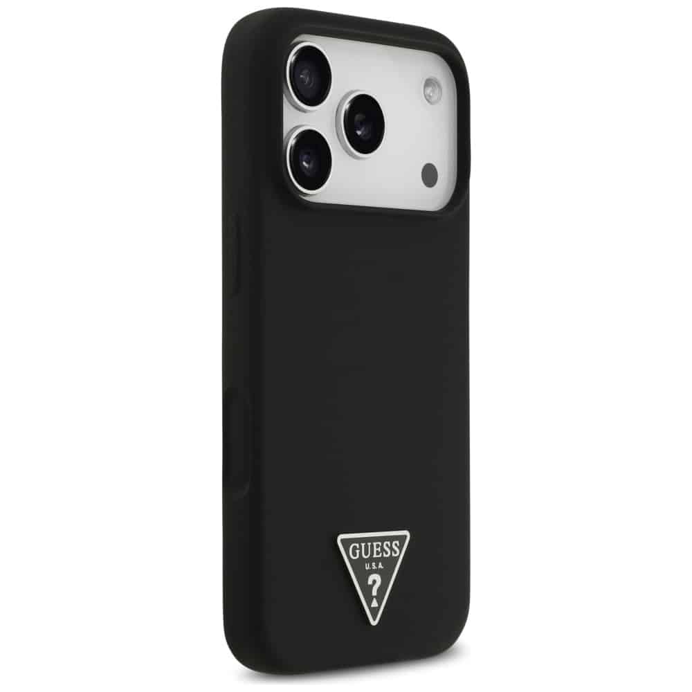 Guess Silicone Triangle Logo MagSafe - τζαμάκι για Apple iPhone 17 Pro - Μαύρο - Image 4