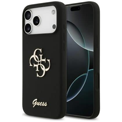 Guess Silicone Big 4G Script - θήκη για Apple iPhone 17 Pro Max - Μαύρο