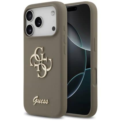 Guess Silicone Big 4G Script - θήκη για Apple iPhone 17 Pro - Καφέ