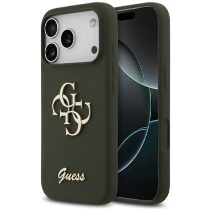 Guess Silicone Big 4G Script - θήκη για Apple iPhone 17 Pro Max - Καφέ