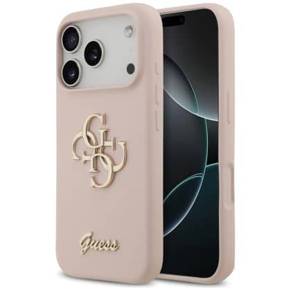 Guess Silicone Big 4G Script - θήκη για Apple iPhone 17 Pro - Ροζ