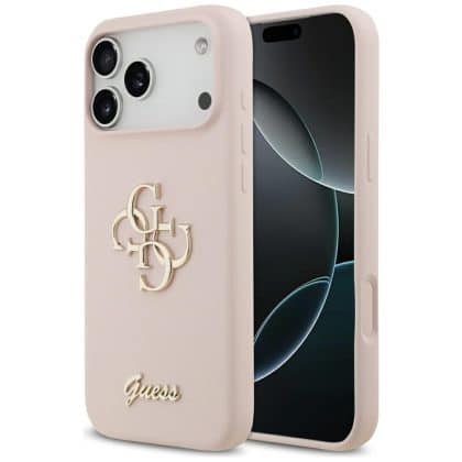 Guess Silicone Big 4G Script - θήκη για Apple iPhone 17 Pro Max - Ροζ