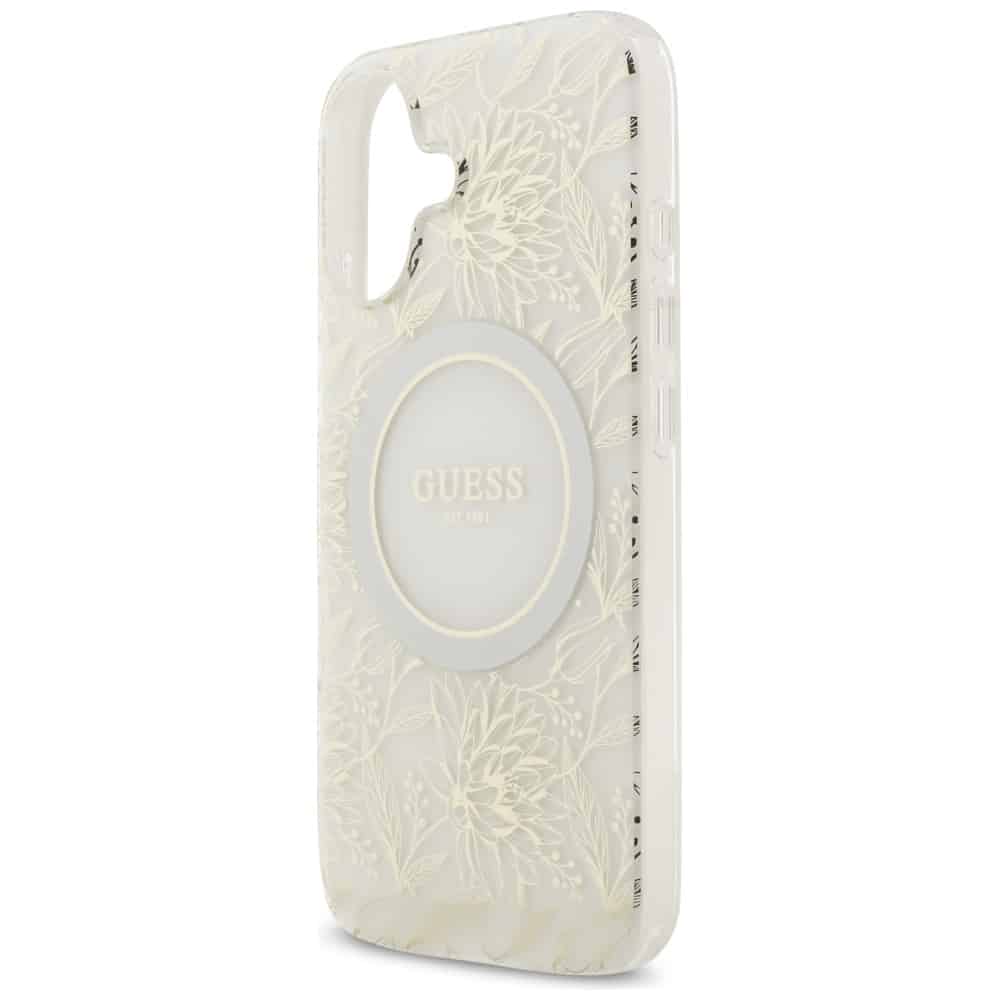 Θήκη Guess Iml Flowers Electro Pearl Με Strap Magsafe Για iPhone 17 - Λευκή - Image 6
