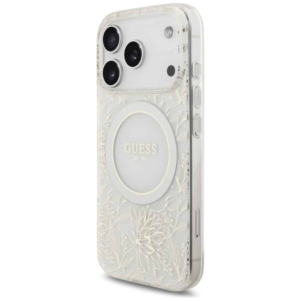 Guess IML Flowers Electro Pearl - θήκη για Apple iPhone 17 Pro - Λευκό - Image 3