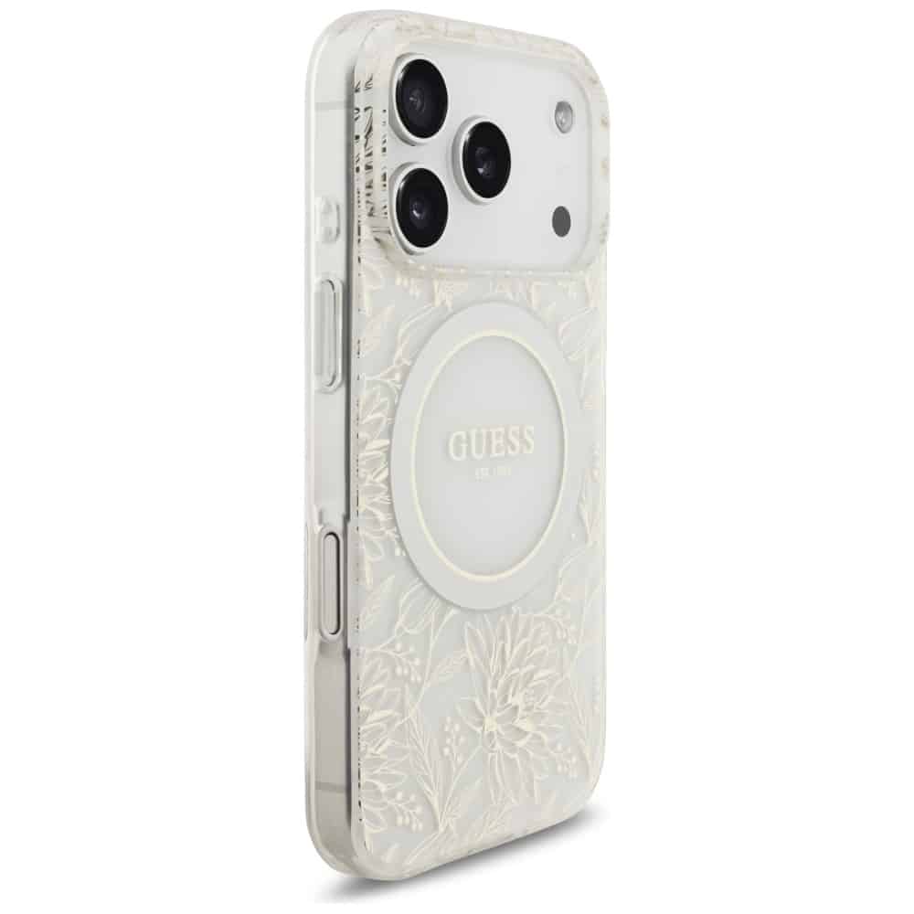 Guess IML Flowers Electro Pearl - θήκη για Apple iPhone 17 Pro - Λευκό - Image 4