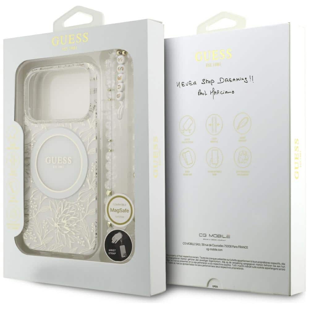 Guess IML Flowers Electro Pearl - θήκη για Apple iPhone 17 Pro - Λευκό - Image 8