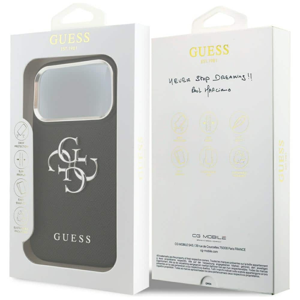 Guess Grained Big 4G Classic Logo - τζαμάκι για Apple iPhone 17 Pro - Μαύρο - Image 8