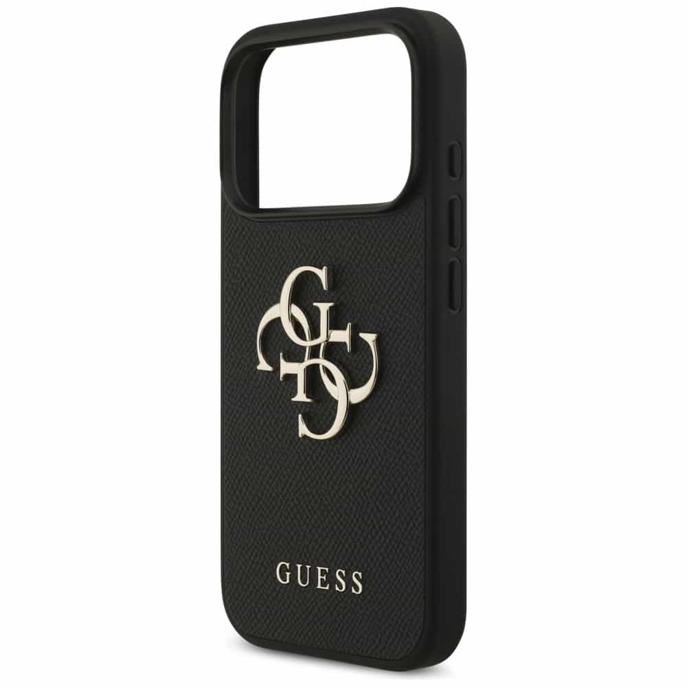 Θήκη Guess Grained Big 4g & Κλασικό Λογότυπο Για iPhone 17 Pro Μαύρη - Image 6