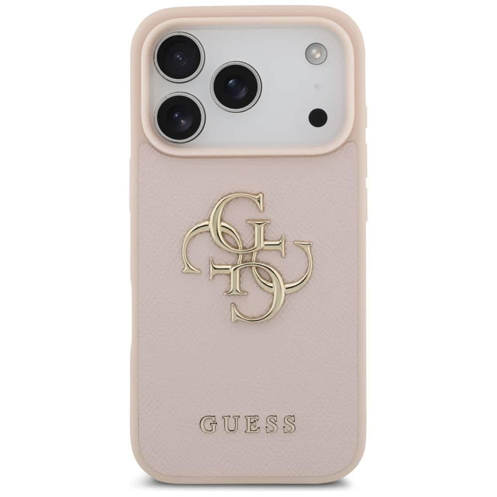 Θήκη Guess Grained Big 4g & Κλασικό Λογότυπο Για iPhone 17 Pro - Ροζ - Image 3