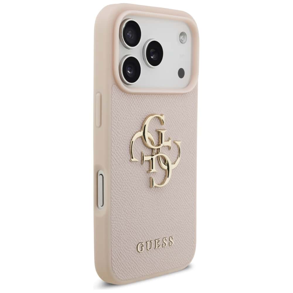 Θήκη Guess Grained Big 4g & Κλασικό Λογότυπο Για iPhone 17 Pro - Ροζ - Image 4